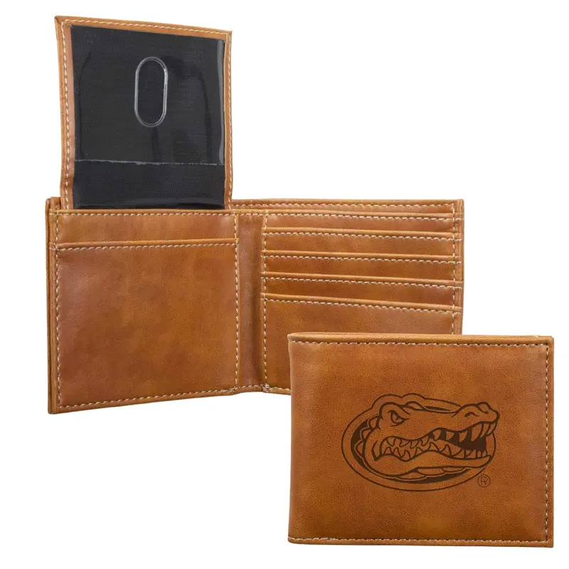 Rico Industries Ncaa Florida Gators Brown Laser Engraved Bill-Fold Wallet 1