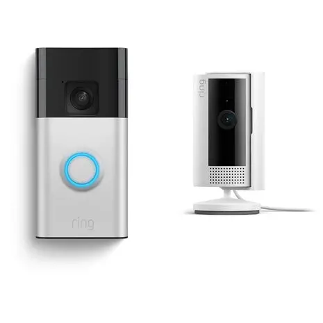 Ring Battery Doorbell With Ring Indoor Cam 2Nd Gen Bundle 1