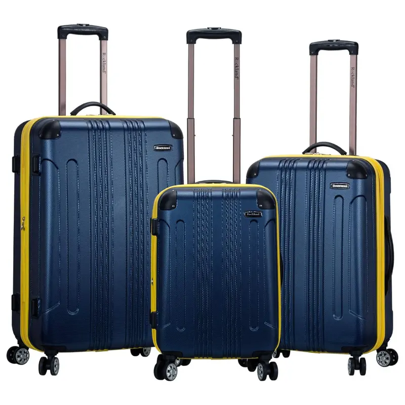 Rockland Sonic 3-Piece Abs Upright Hardside Carry On Luggage Set 1