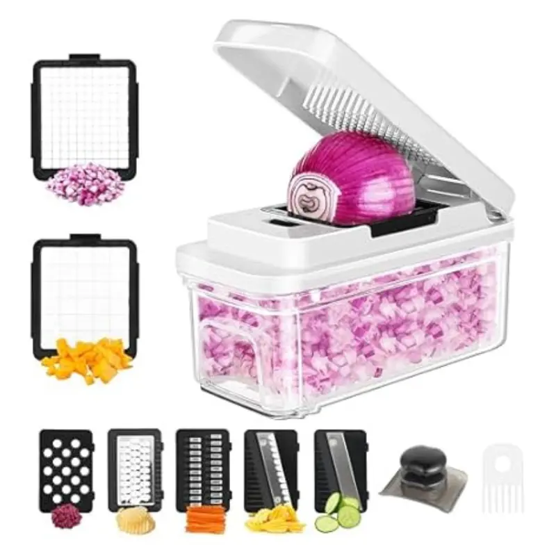 Rotary Cheese Grater Hand Crank Vegetable Slicer With 3 Stainless Steel Blades 1