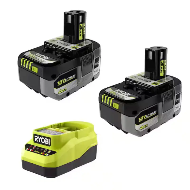 Ryobi One+ 18V Lithium-Ion Starter Kit W/ 2 Batteries & 2A Charger 1
