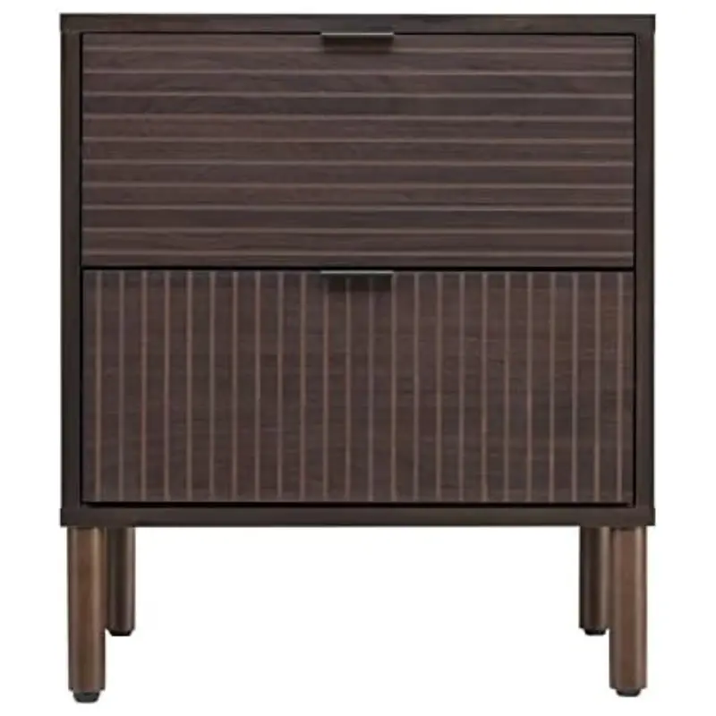 Sango Merk Modern Walnut 2-Drawer Nightstand 1