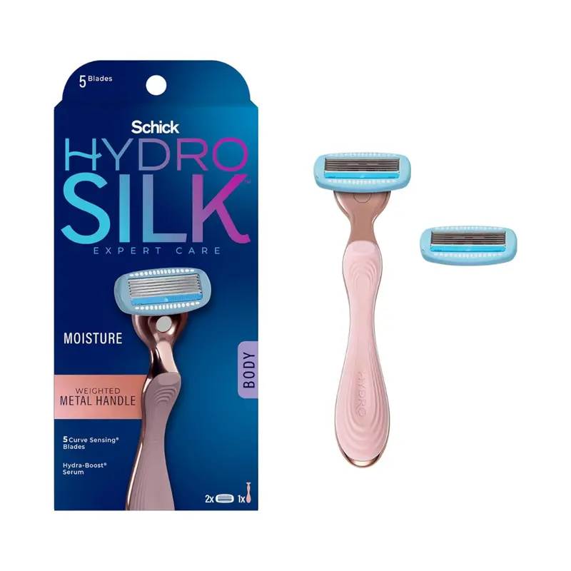 Schick Hydro Silk Rose Gold Metal Razor (1 Razor Handle & 2 Refills) 1