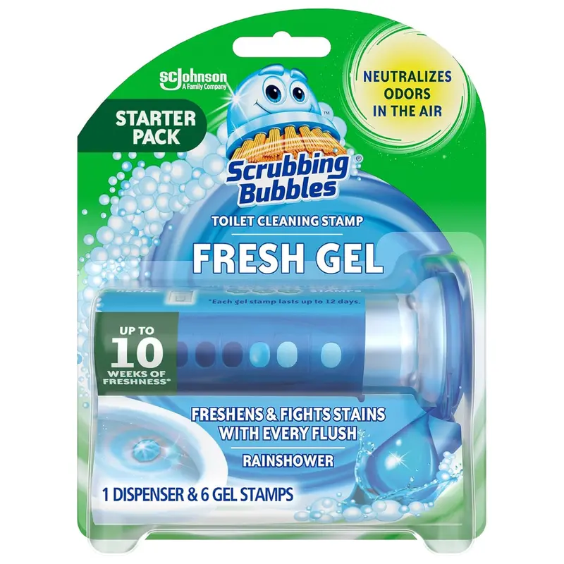 Scrubbing Bubbles Toilet Bowl Cleaning Gel Dispenser With 6 Stamps 1