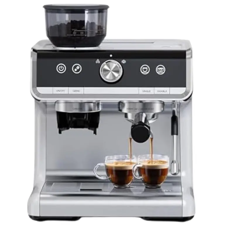 Semi-Automatic Espresso Machine 20 Bar Built-In Grinder & Milk Frother 1