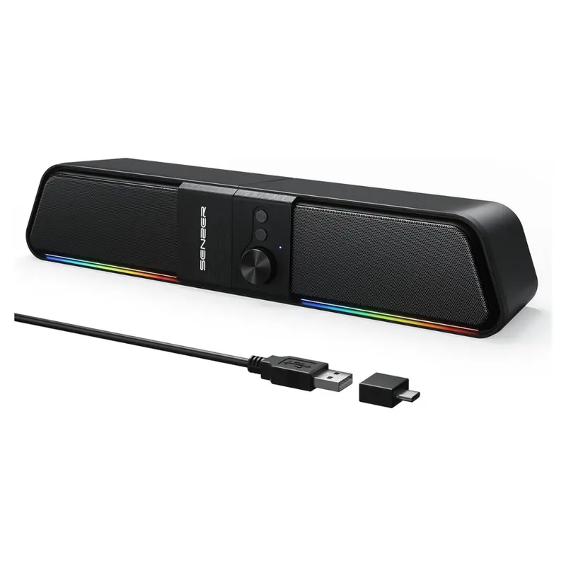 Senzer 2-In-1 10W Bluetooth Computer Speakers W/ Rgb Light 1