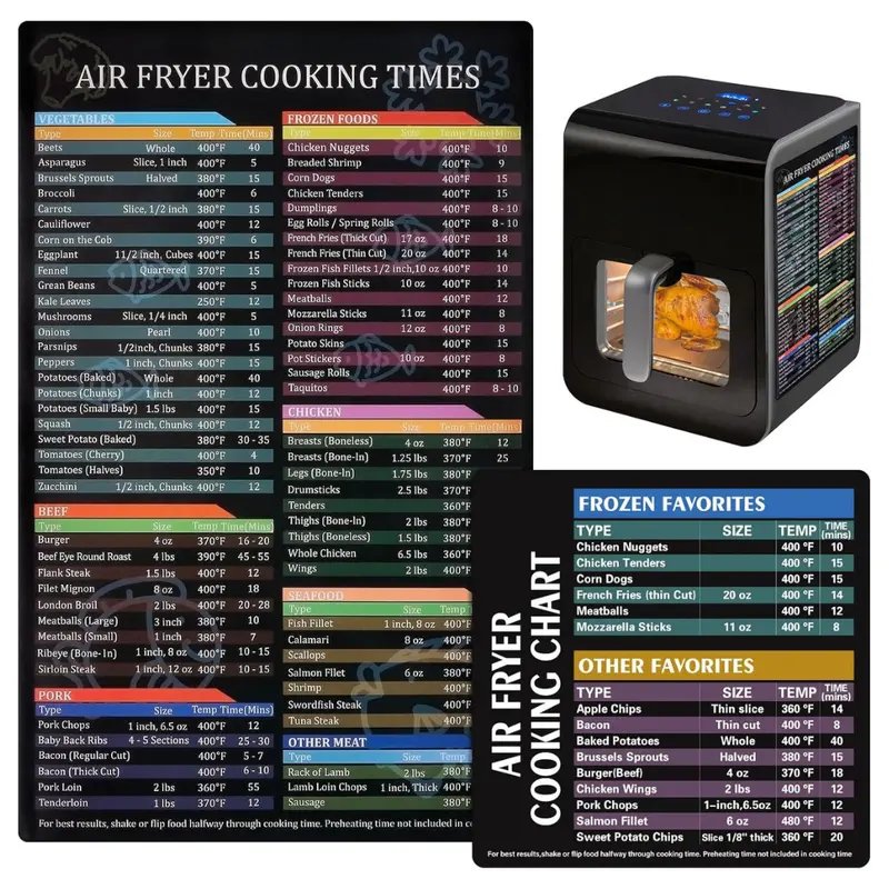 Seropy Air Fryer Magnetic Cheat Sheet 1