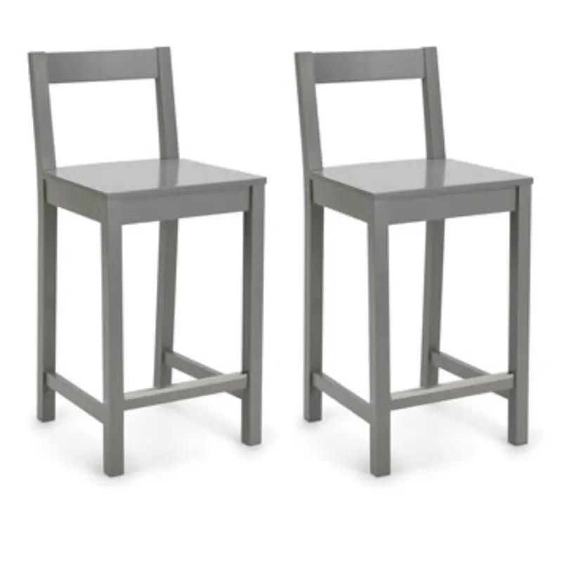 Set Of 2 Amazon Basics 24" Wooden Bar Stool W/ Backrest 1