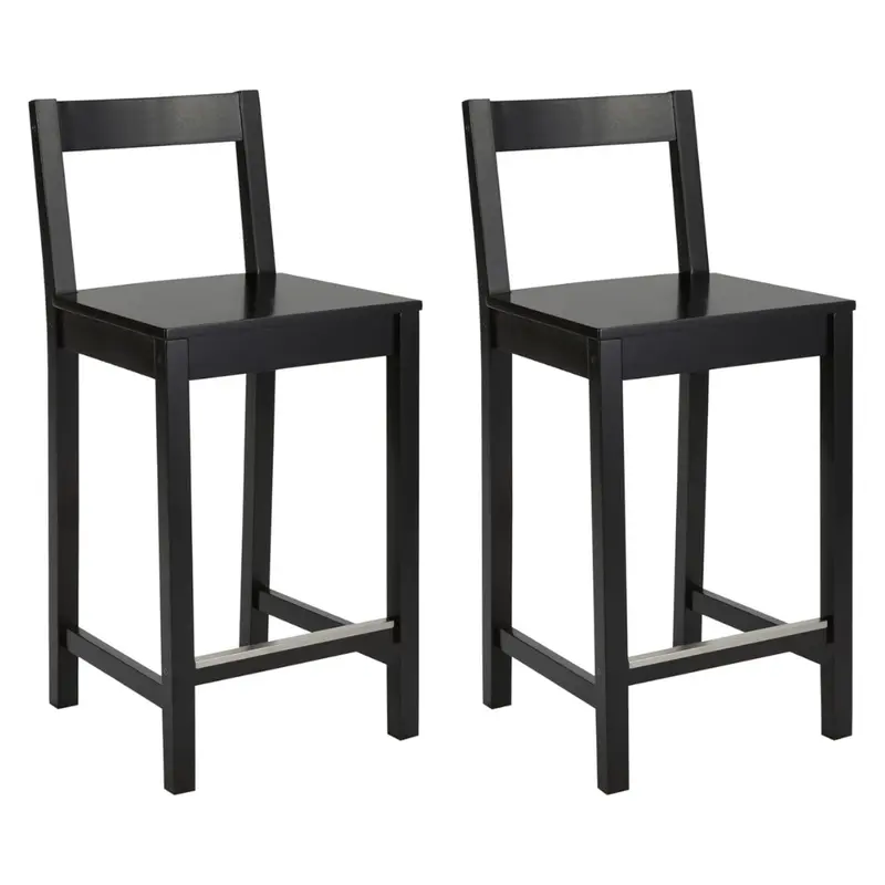 Set Of 2 Amazon Basics 24" Wooden Counter Height Bar Stool 1