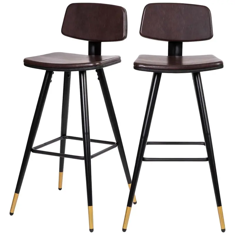 Set Of 2 Kora Commercial Grade Low Back Leathersoft Barstools 1