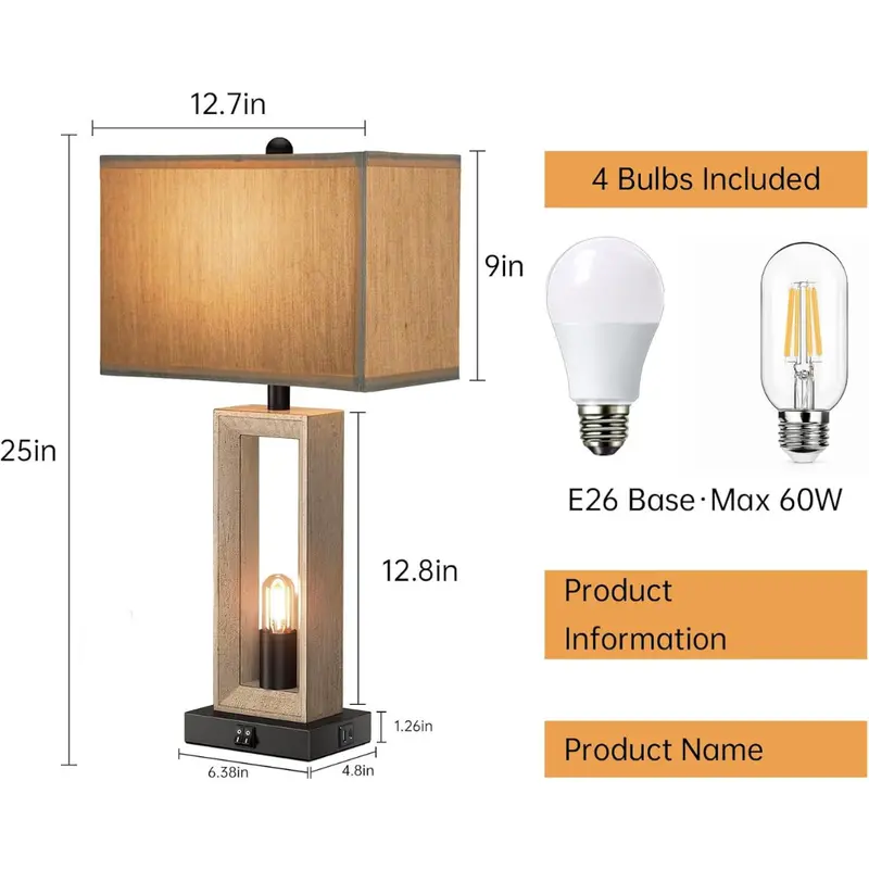 Set Of 2 Pacolit P Modern Farmhouse Table Lamps 1
