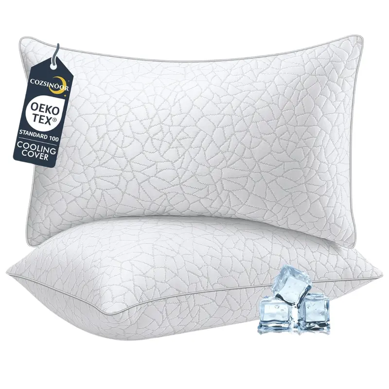 Set Of 2 Queen Size Cooling Down Alternative Bed Pillows 1