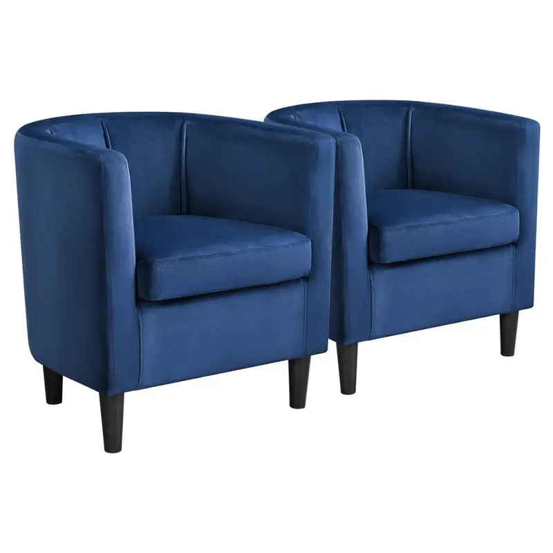 Set Of 2 Yaheetech Modern & Comfortable Velvet Accent Chair (2 Colors) 1