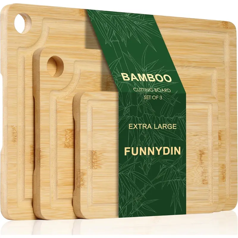 Set Of 3 Durable Reversible Wooden Cutting Board 1