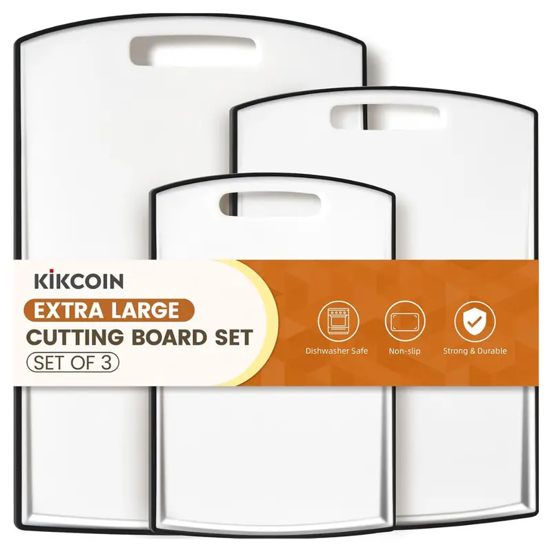 Set Of 3 Extra Large Plastic Cutting Boards With Juice Grooves 1