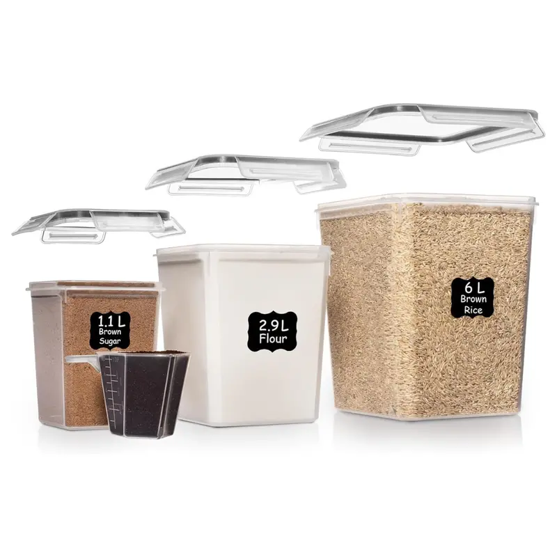 Set Of 3 Shazo Flour & Sugar Storage Containers 1
