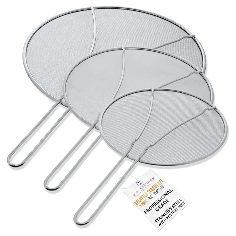 Set Of 3 U.S. Kitchen Supply Stainless Steel Splatter Screen 1