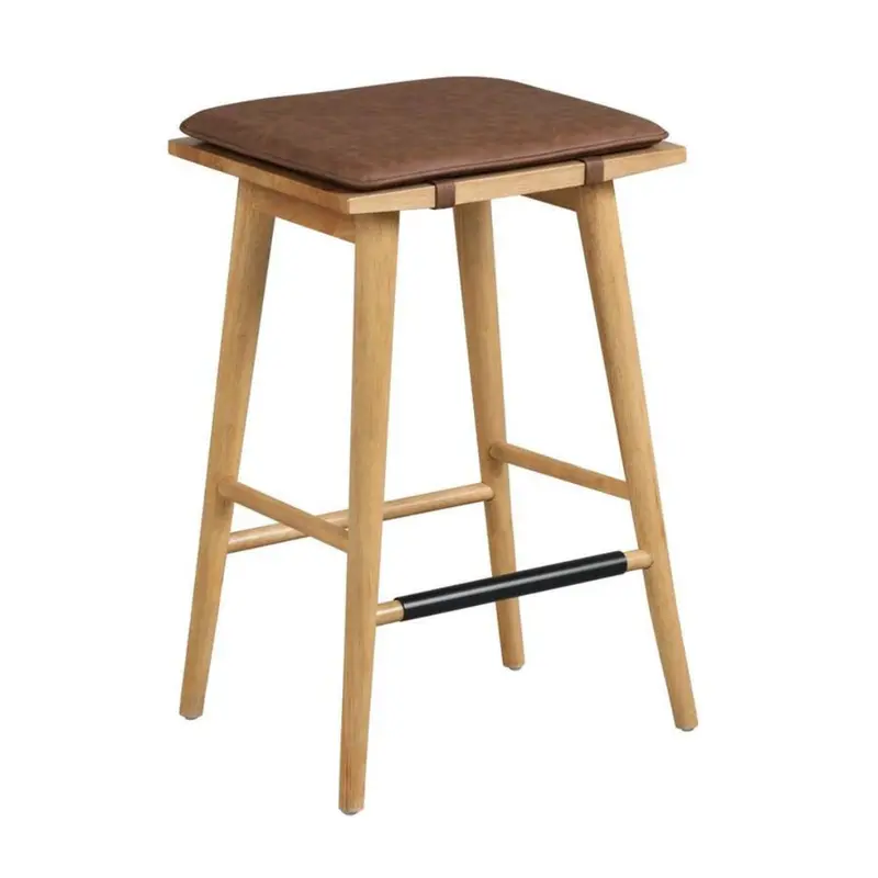 Set Of 4 Nathan James Barker Classic Wood Barstool 1