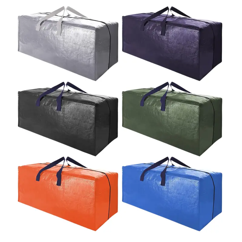 Set Of 6 Heavy Duty Extra Large Zippered Moving Bags W/ Straps 1