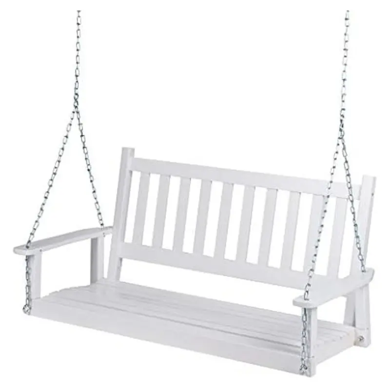 Shine Company Maine 54" Wood Porch Swing With Chains 1
