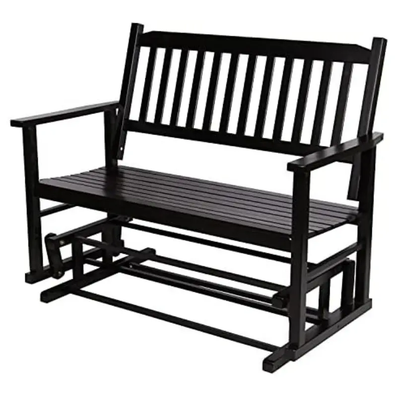 Shine Company Torrey Outdoor Wood Patio Glider Bench 1