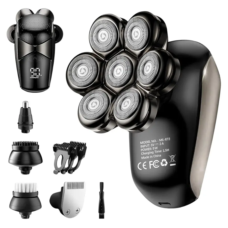 Shpavver 5-In-1 Ipx7 Waterproof Upgraded Electric Razor 1