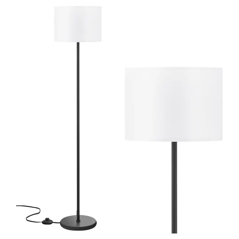 Simple Design Modern Led Floor Tall Lamp With Shade With Foot Switch 1