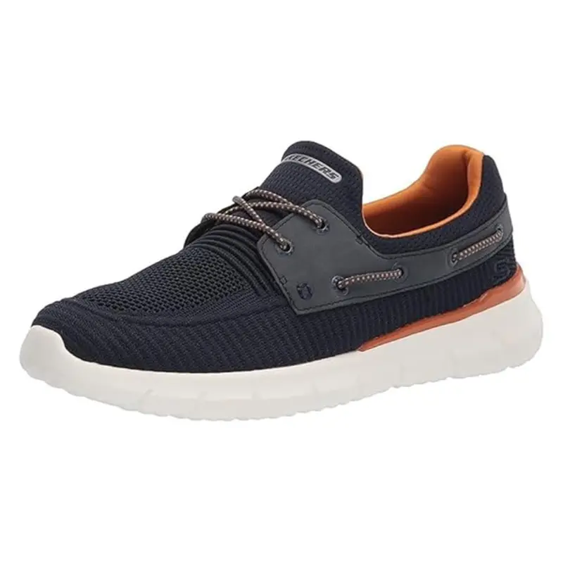 Skechers Men's Del Retto-Clean Knitted Bungee Slip On Shoes 1
