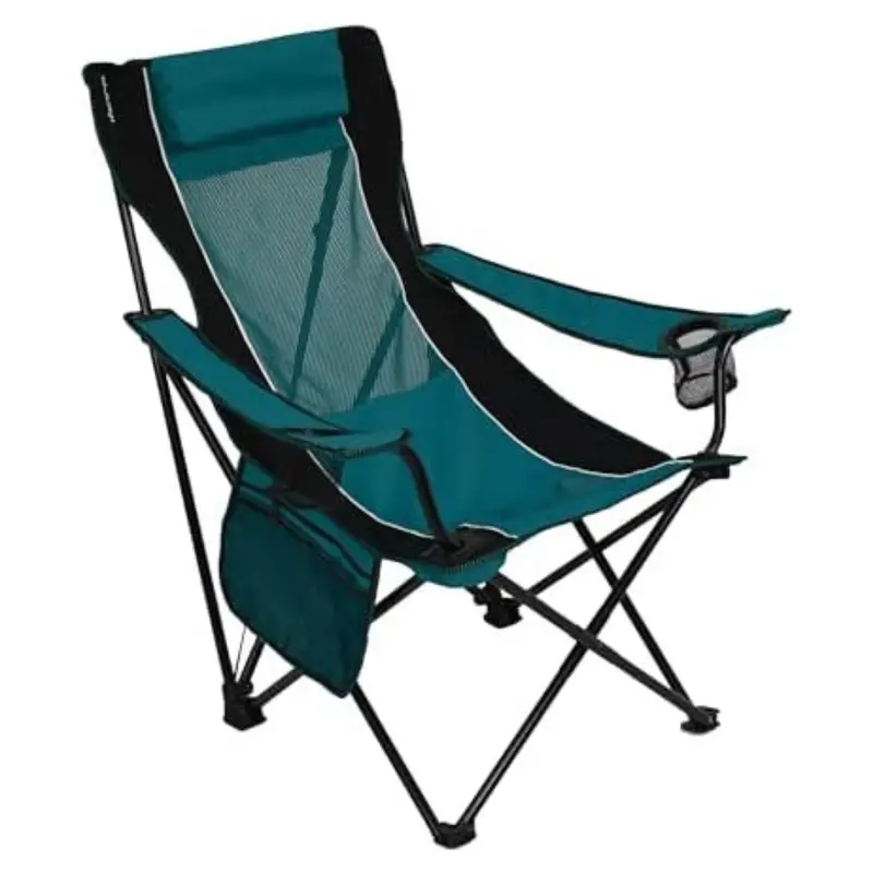 Sling Folding Camping Chair With A Built-In Cup Holders And Organizer 1
