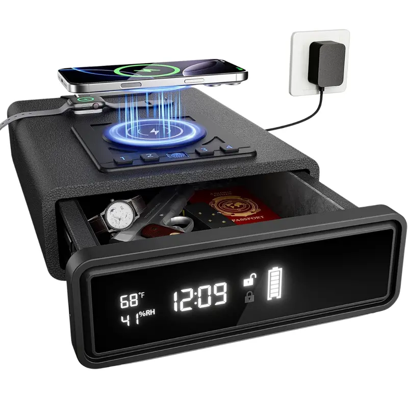 Smart Biometric Safe With Wireless Charging & Led Display 1