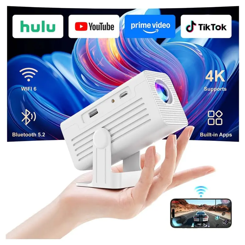 Smart Wifi Bluetooth 4K Movie Projector With Speaker 1