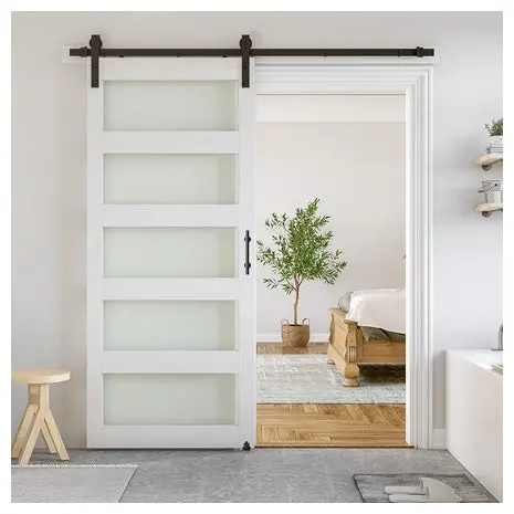 Smartstandard 5-Panel Glass Barn Door 1