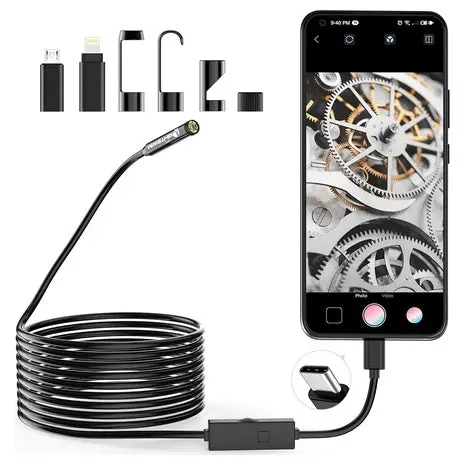 Snake Inspection Usb-C Borescope Camera With Led Lights 1