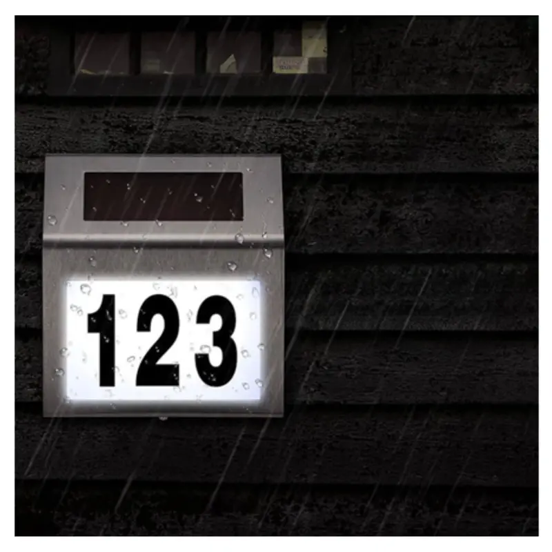 Solar Led Address Sign House Number Light With White Leds 1