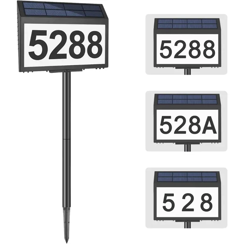 Solar Light Up Led Illuminated House Numbers Sign 1