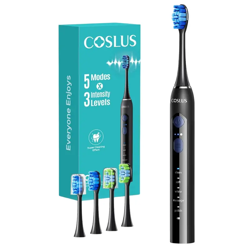 Sonic Electric Toothbrush W/ 2-Types Of 4-Brush Heads, 5-Mode 1
