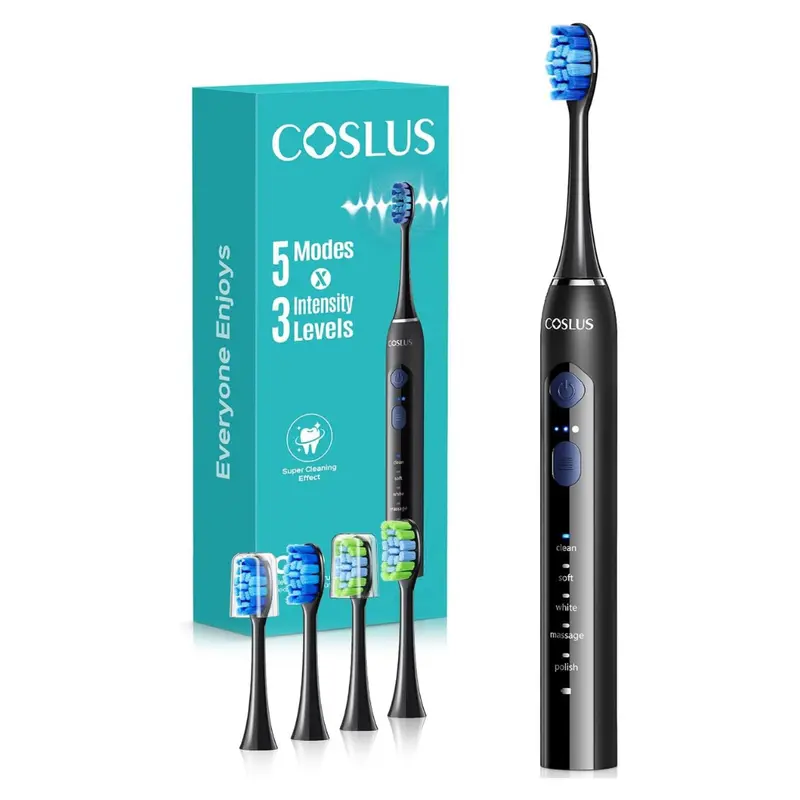 Sonic Electric Toothbrush W/ 2-Types Of 4-Brush Heads, 5-Modes 1