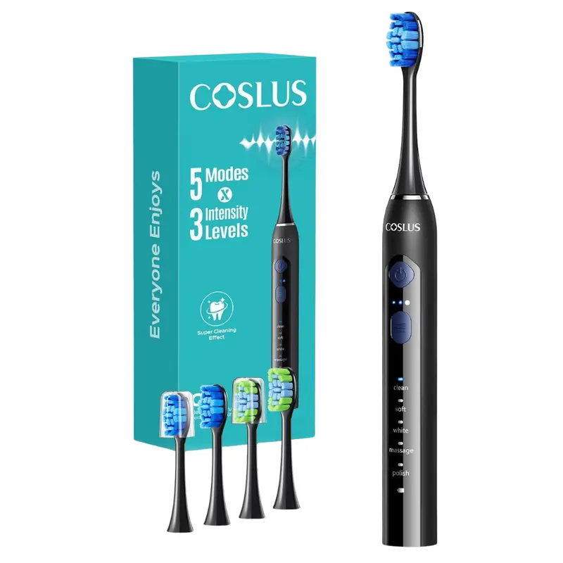 Sonic Electric Toothbrush W/ 2-Types Of 4-Brush Heads, 5-Modes 1