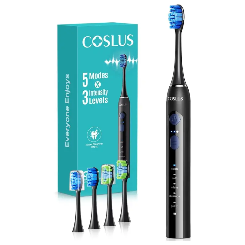 Sonic Electric Toothbrush W/ 2-Types Of 4-Brush Heads, 5-Modes 1