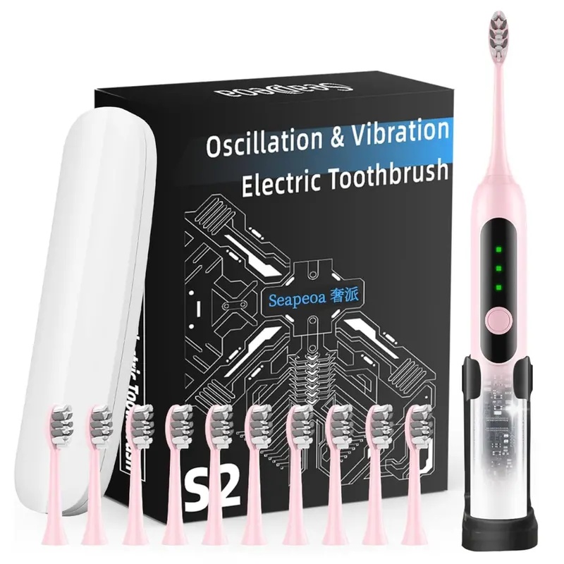 Sonic Electric Toothbrush With 10 Brush Heads (Various) 1