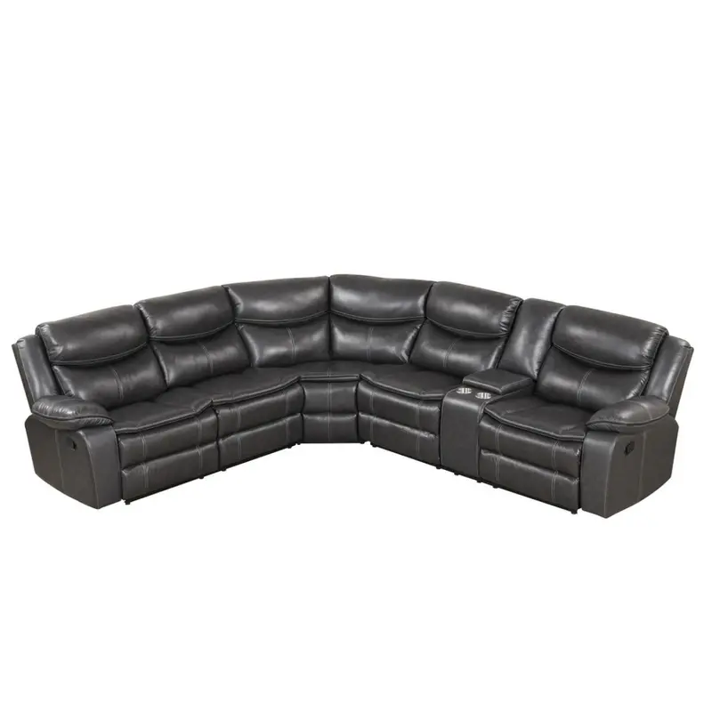 Sory Transitional Faux Leather Reclining Sectional Sofa 1