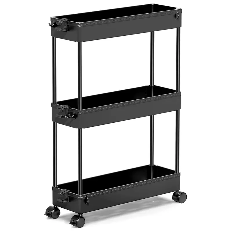 Spacekeeper 3 Tier Mobile Shelving Unit Slim Rolling Utility Cart 1