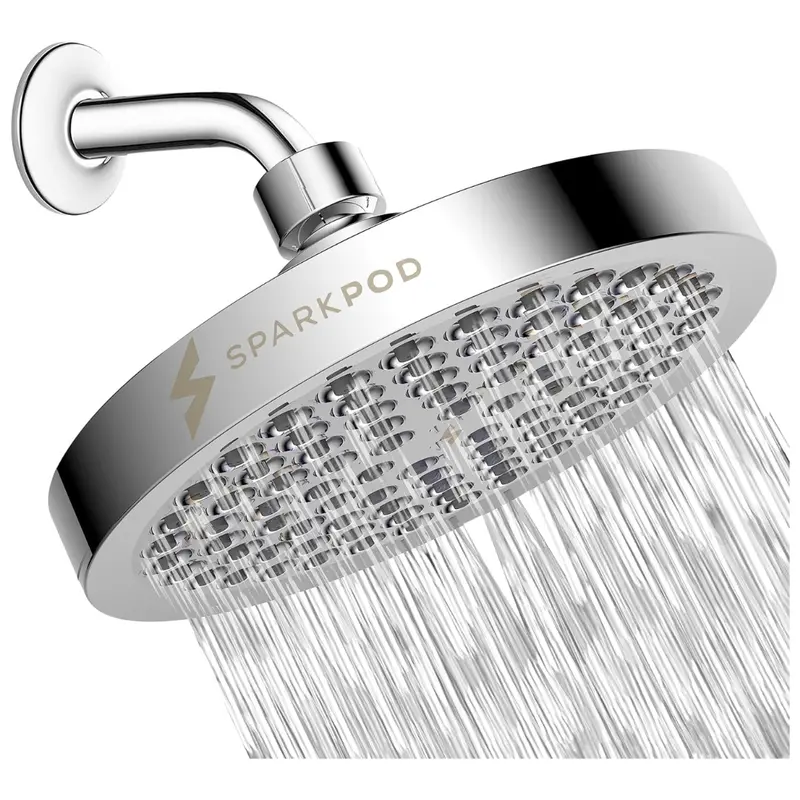 Sparkpod 6" High Pressure Rain Luxury Chrome Look Shower Head 1
