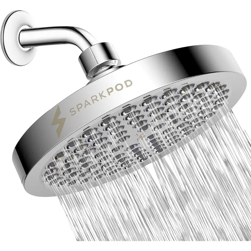 Sparkpod 6" High Pressure Rain Luxury Chrome Look Shower Head 1