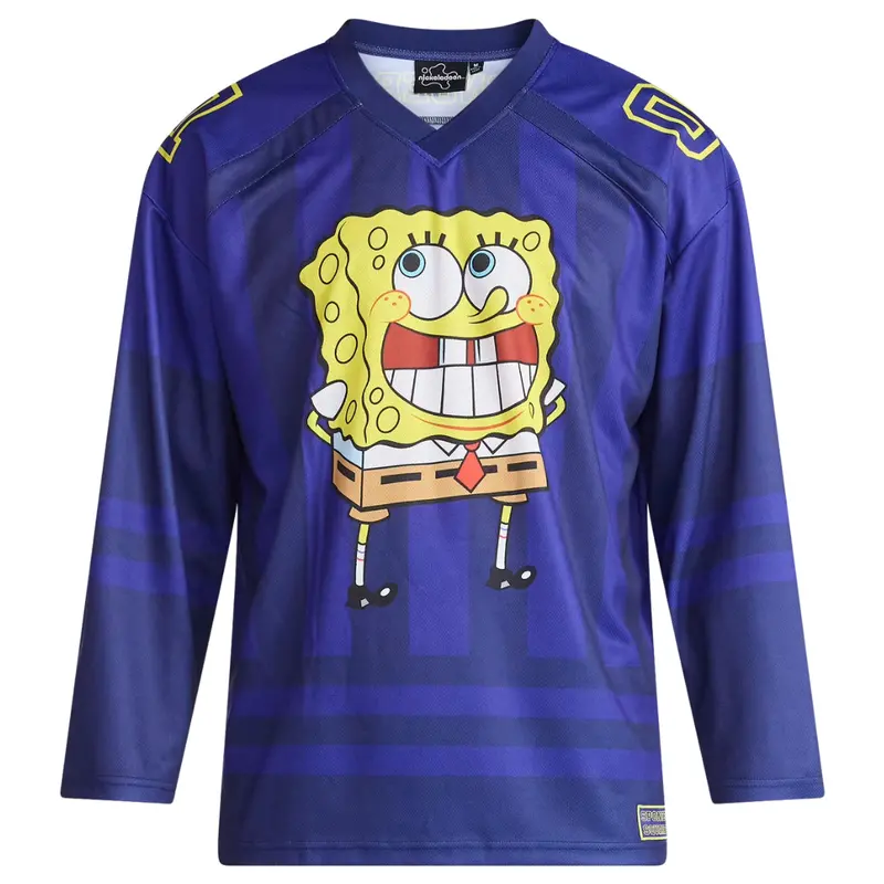 Spongebob Squarepants Men's & Big Men's Graphic Hockey Jersey With Long Sleeves 1