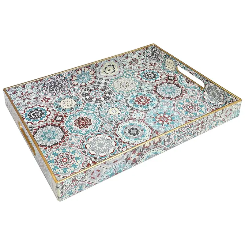 Spsyrine Decorative Serving Tray With Handles 1