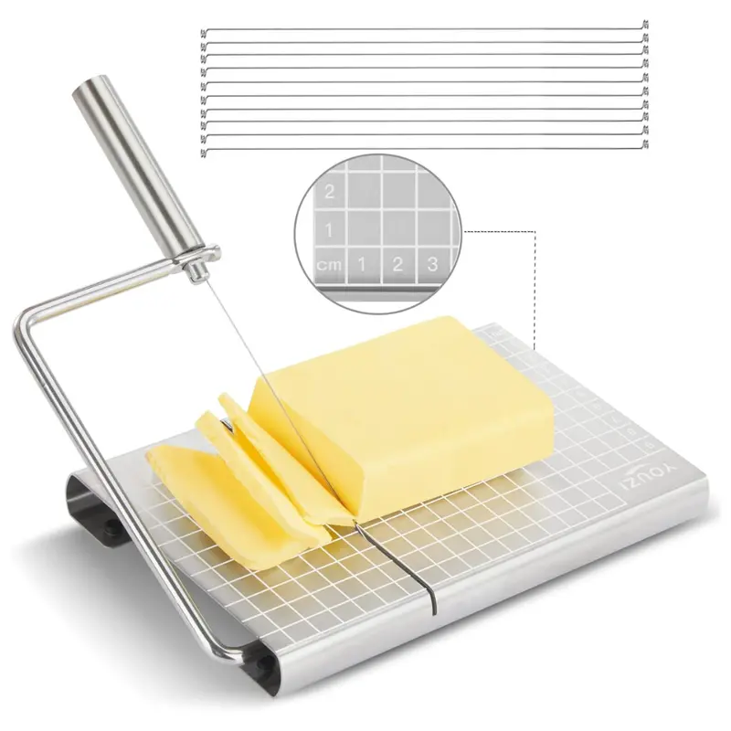 Stainless Steel Cheese Slicer & Cheese Cutter With 10 Replacement Wires 1