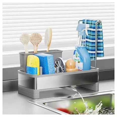 Stainless Steel Sink Caddy & Sponge Holder (2 Colors) 1