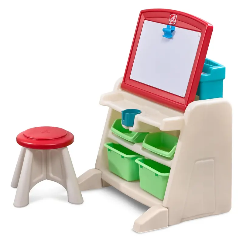 Step2 Kids Flip & Doodle Art Easel Desk With Stool 1