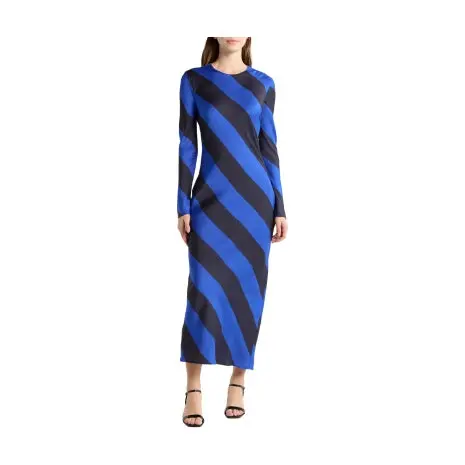 Stripe Long Sleeve Maxi Dress 1